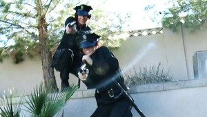 Big Tits In Uniform: Cuffed and Questioned with a Twist