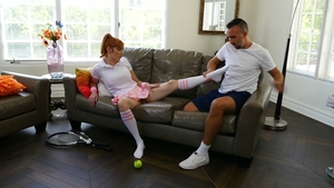 Tennis Trainer's Toes Get Up Close and Personal