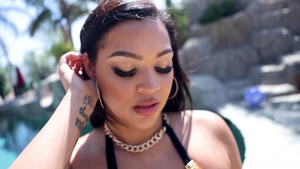 Lex Stretches Her Bald Pussy Wide Open