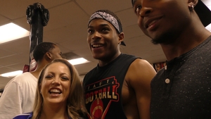 The crew goes wild on Carmen’s face and lips
